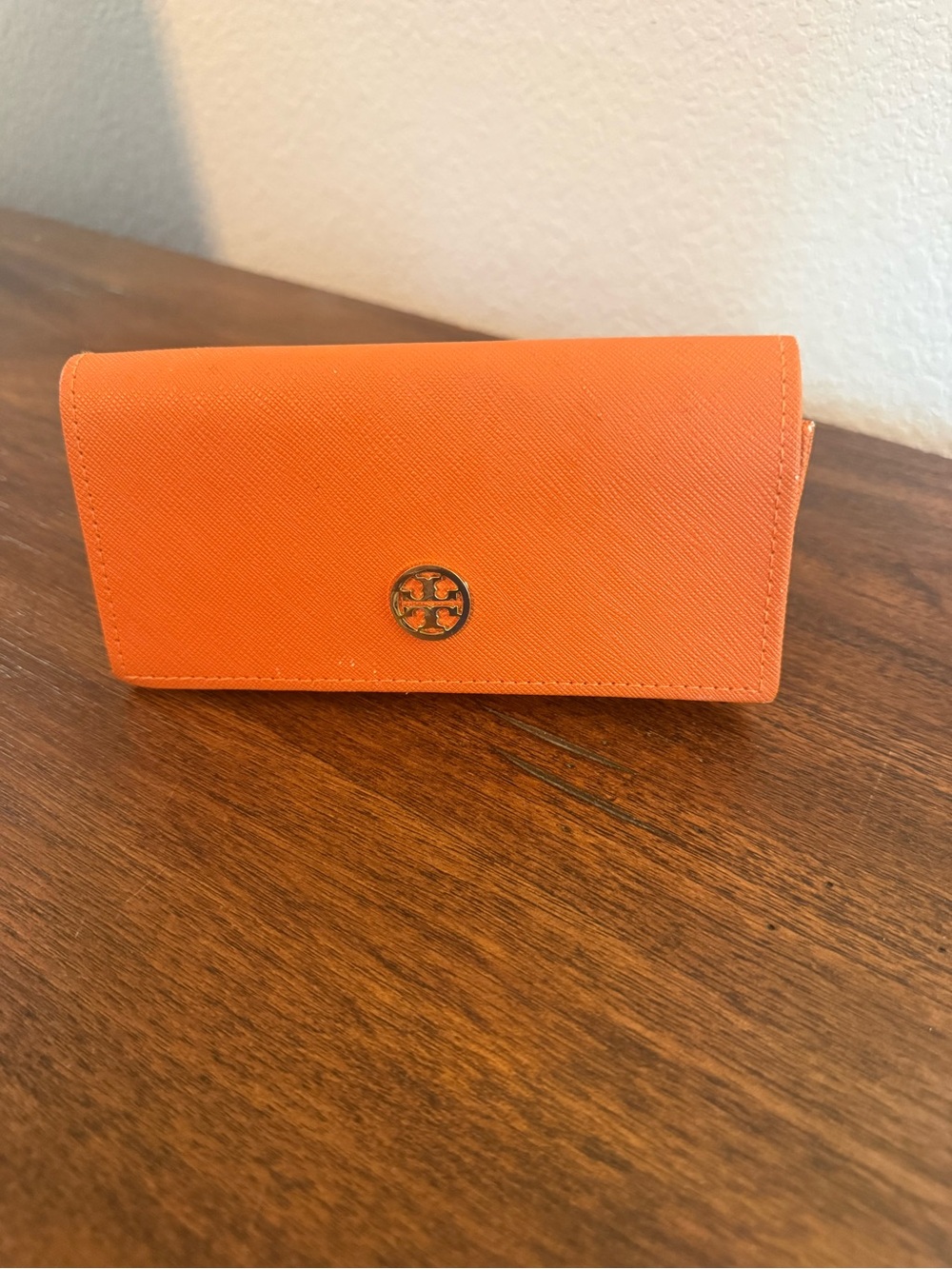 Tory Burch Orange Leather sunglasses case